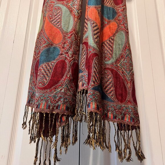 Pashmina Cashmere Scarf-Beautiful Bright Colors-27" x 86"- Warm/Cozy-Versatile - Picture 11 of 16
